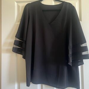 Elegant Black V-Neck Blouse